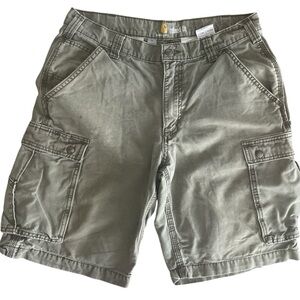 Carhartt Green Cargo Shorts Durable Cotton Casual